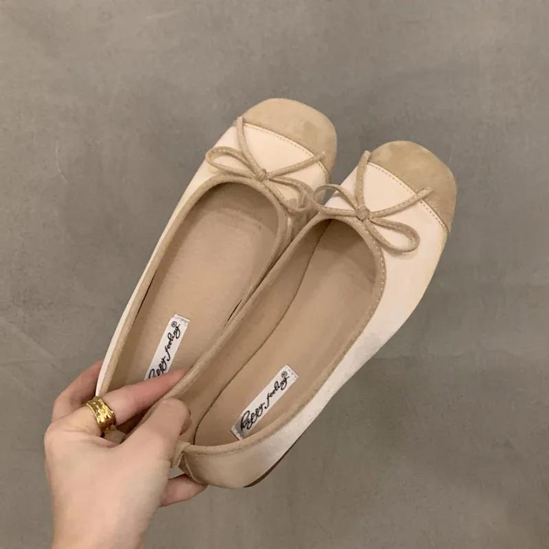 2024 Hot Sale Ladies Shoes Slip on Women's Flats Outdoor Casual Flats Women Bow Tie Mixed Colors Slip on Solft Sole Shoes Women