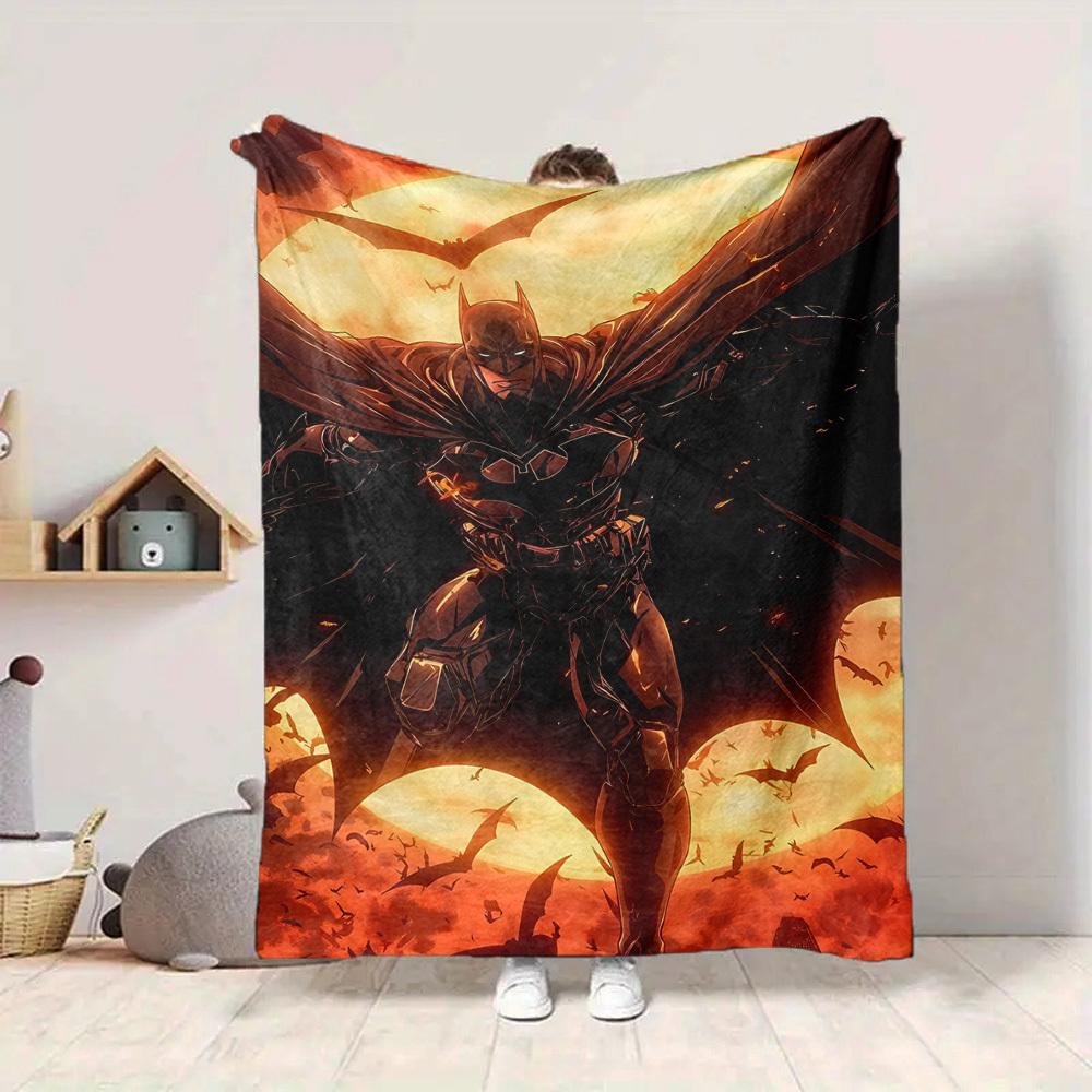 1pc Batman Flannel Throw Blanket - HD Printed Lightweight Soft Warm All-Season Blanket for Sofa, Bed, Travel, Camping 173