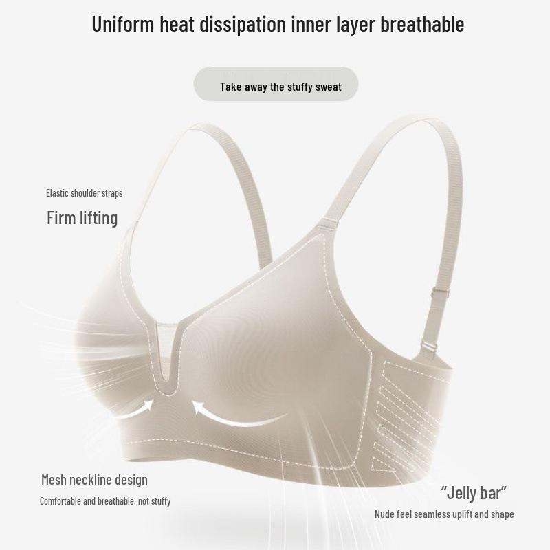 Summer Breathable Seamless Soft Support Bra - Wire-Free, Sweat-Absorbing, Anti-Sag, Small Chest Enhancement for Women