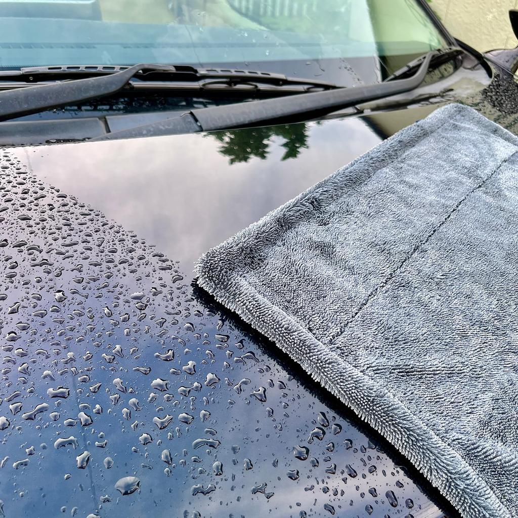 SHSCLY Microfiber Car Wash Super Absorbent Dryer 1 Sheet Towel, Cloth, Double-Sided, Large, Thick, Gray, 90x60cm,