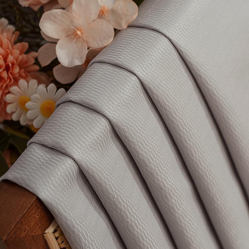 Phantom Yarn Thickened Curtains Finished Semi-Blackout Bay Window Living Room Bedroom French Cream Style Premium Sense Solid Color Versatile