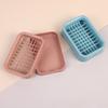 1Pc Creative Grid Soap Box Bathroom Double Drain Soap Box, Portable Plastic Soap Box Factory