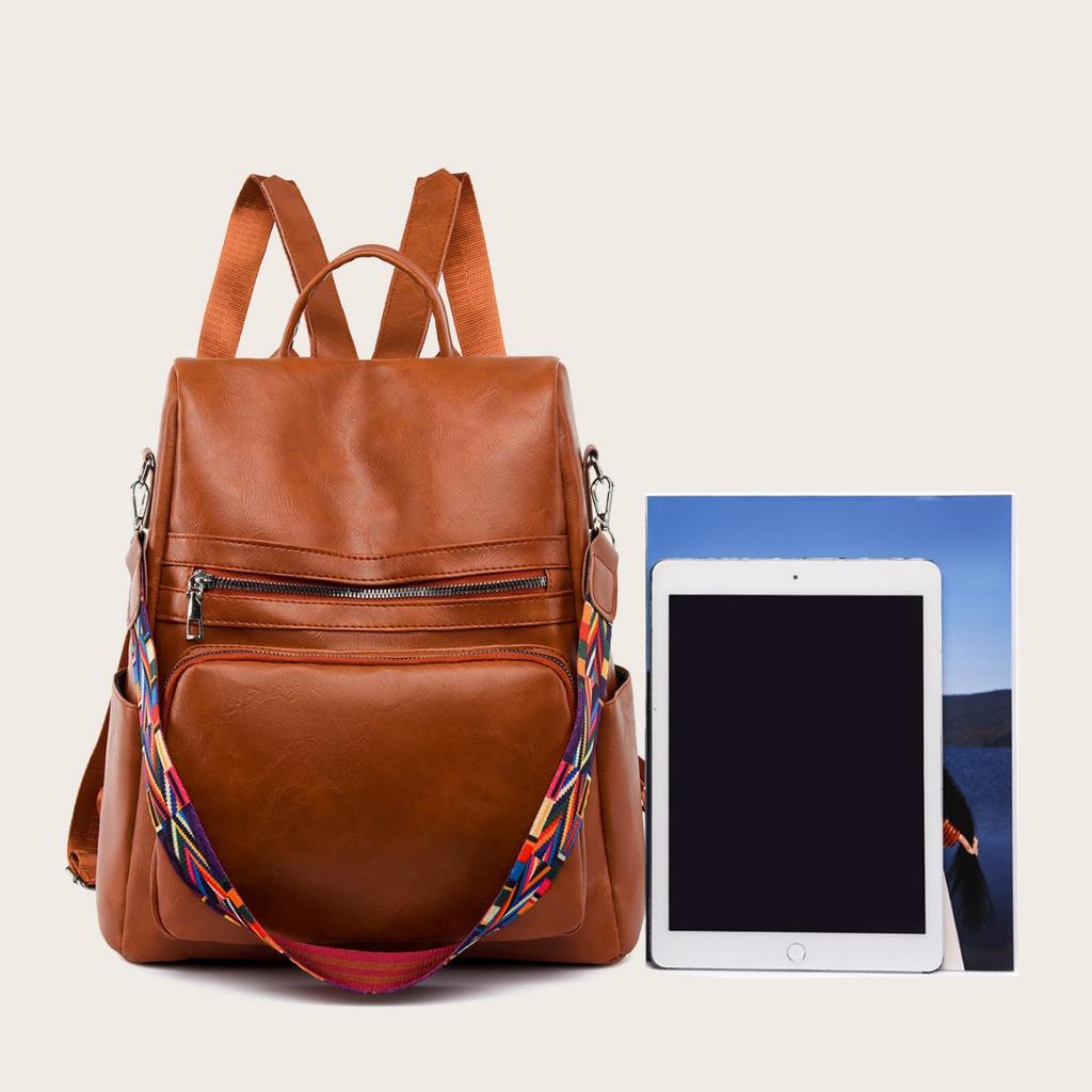 2025 New PU Soft Leather Backpack Korean Version of Casual Backpack Travel Schoolbag Women's Large-capacity Trend Lightweight Women's Bag