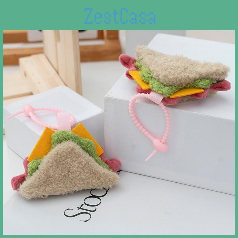 Fries Cute Hamburger Plush Toy Keychain With Pp Cotton Filling Teens For