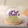 Tulip Lamp LED Night Light Decoration Lamp Glass Artificial Tulips Table Lamp for Bedroom, Livingroom, Birthday, Anniversary Gift (10 Flower, Purple)