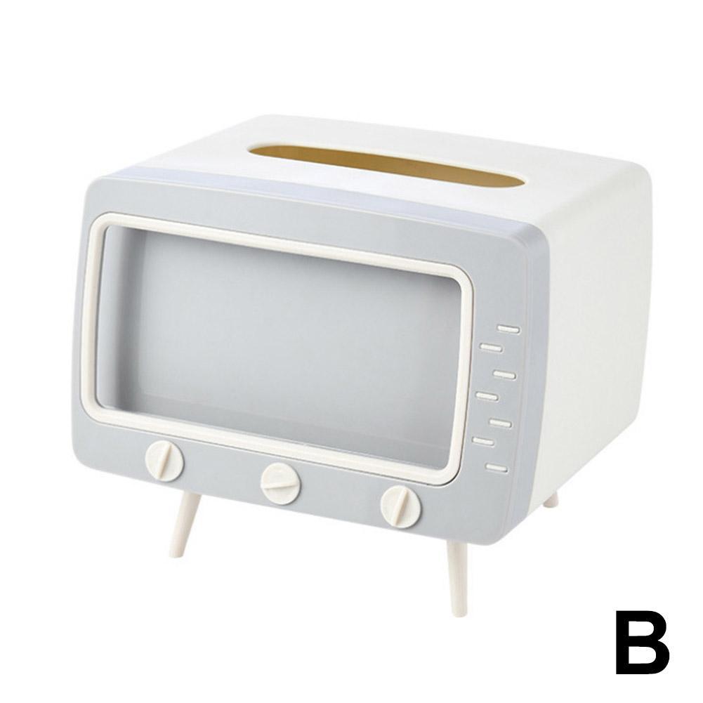 New TV Tissue Box Organizer With Mobile Phone Holder Desktop Paper Holder Dispenser Creative Tissue Canister Storage Napkin Case