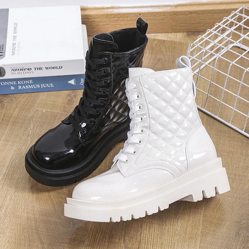 Fashion 2025 New Ankle Boots for Women Fashion Women's Boots Lace Up Shoes for Women Motorcycle Boots Botines Ladies Botas De Mujer