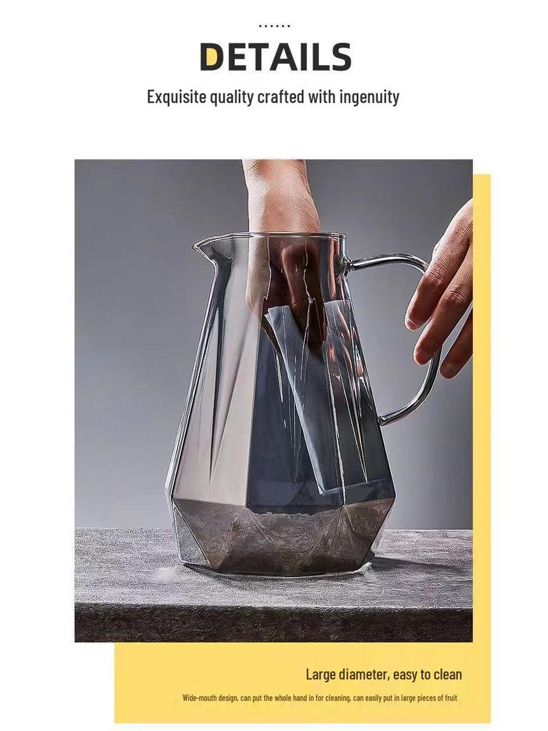 High-Temperature Resistant Diamond Teapot & Glass Cup Set for Living Room - Light Luxury Home Collection