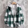 Men S Autumn Plaid Jacket Casual Outerwear With Pockets