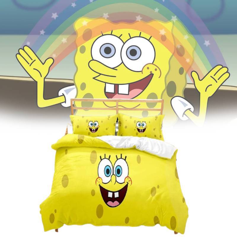 Bedding Squarepants Spongebob Single Double Duvet Cover Cases Sets Supplies