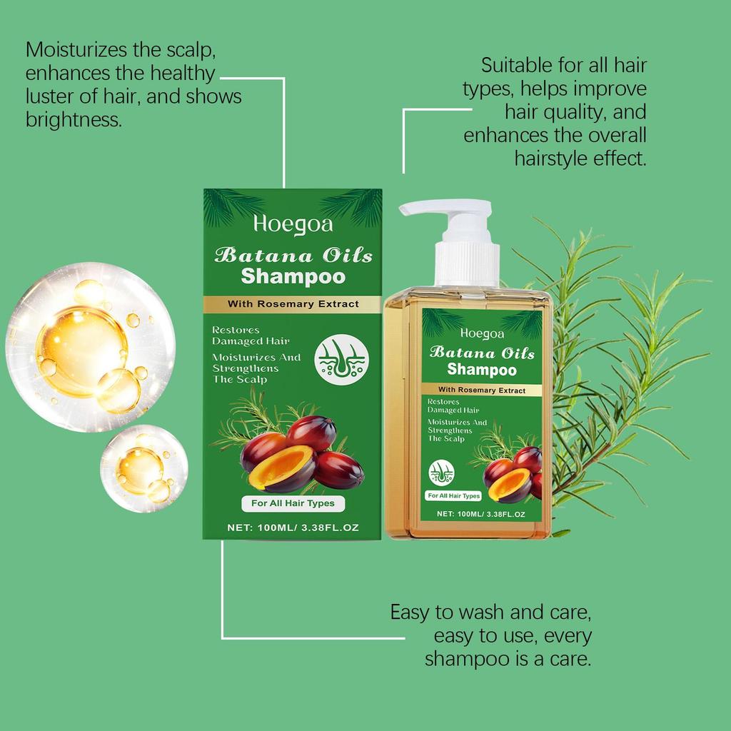 Pure Batana Shampoo Hair Strengthen Moisturizer Restore Damaged Brittle Hair Anti Loss Improve Dandruff Scalp Oil Control Care