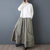 Büyük beden Yüksek bel vintage İlkbahar sonbahar rahat bol uzun kadın etekleri kadın etek