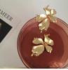 Niche Retro French High-end Temperament Metal Flower Simple Earrings Earrings Women
