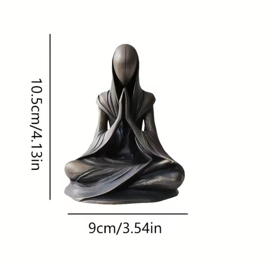 Alien Statue Meditation Yoga Alien Figure Resin Sculpture for Desktop Decor Home Indoor Outdoor Patio Lawn Yard Collectable Gift