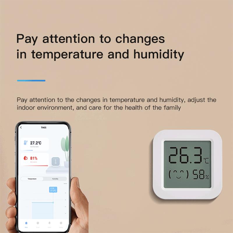 Tuya Mini Temperature and Humidity Meter Bedroom Temperature Meter Portable Electronic LCD Digital Display Humidity and Tempera