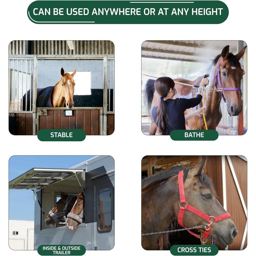 1 zestaw kółek do wiązania koni, bezpieczne akcesoria do wiązania koni, humanitarny sposób na wiązanie koni, magnetyczny pierścień do wiązania i chowania