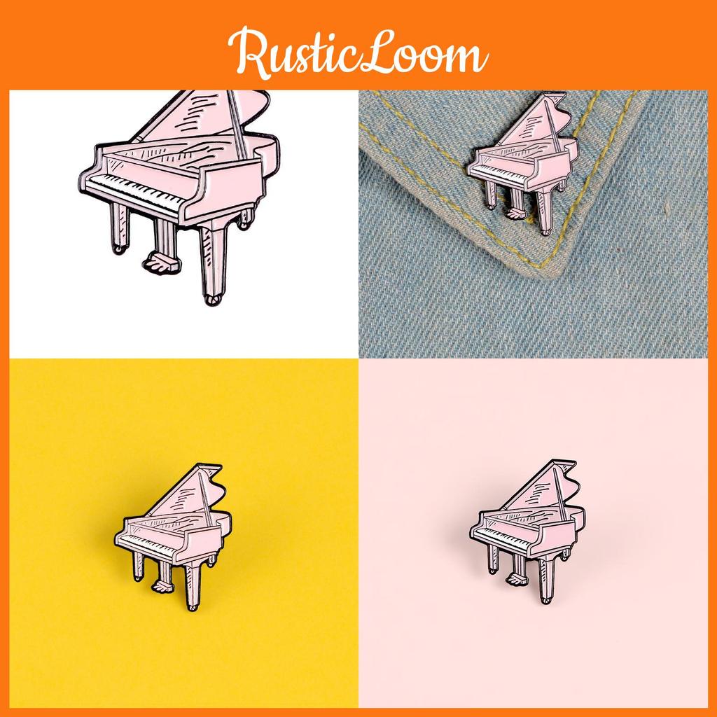 Unique Piano Pink Brooch Attractive Alloy Pin For Creative Individuality Style And