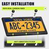 Real Carbon Fiber License Plate Frame, 100% Pure Carbon Fiber Frame, Black License Plate Holder Cover With Screw Caps, Anti-Vibration Pads, (Twill 2