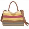 Vintage Striped Canvas Bag Women's Crossbody Bag Patchwork Handbag