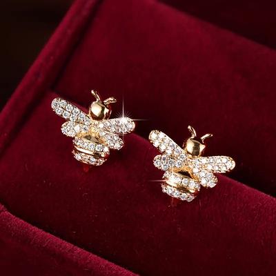Little Bee Mini Stud Earrings, Trendy And Cold Animal Light Luxury Earrings, Cute Design Exquisite Earrings