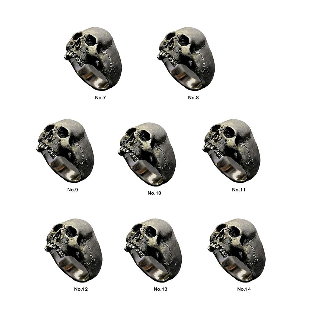 Exquisite Handmade Vintage Men Punk Ring Unique Gothic Skull Style Gothic Punk Horror Skull Rings