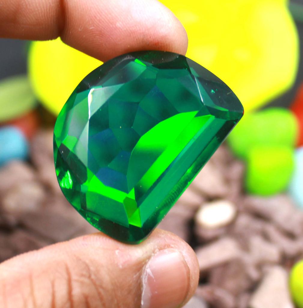 76.25 Carat Green Moldavite Fancy Shape Lab Created Certified Gemstone SN398