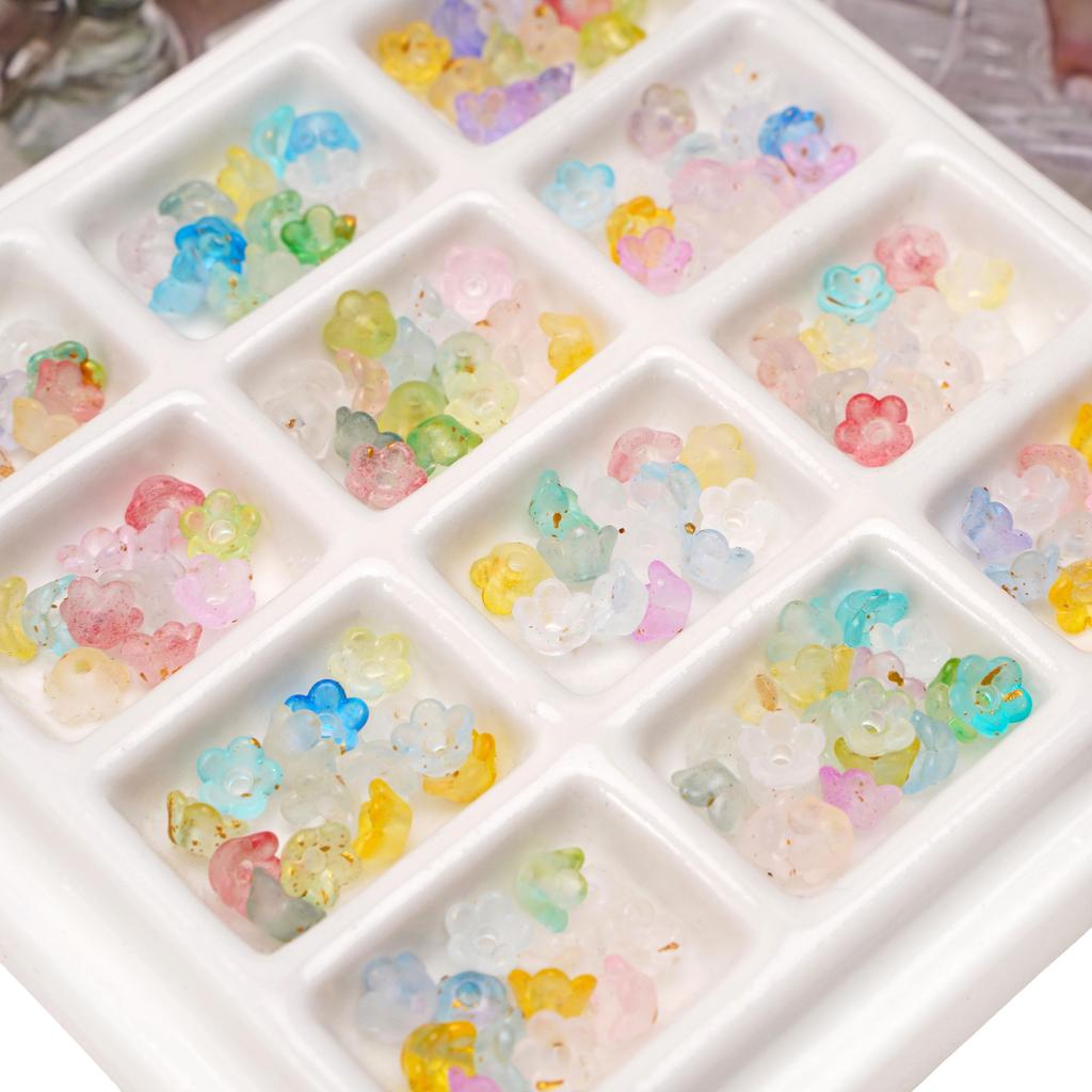 Acrylic Dot Gold Beads Flower Spacer Loose Beads For Jewelry Making