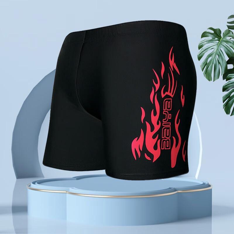 Men s Fashion Flame Flat-Leg Swim Trunks