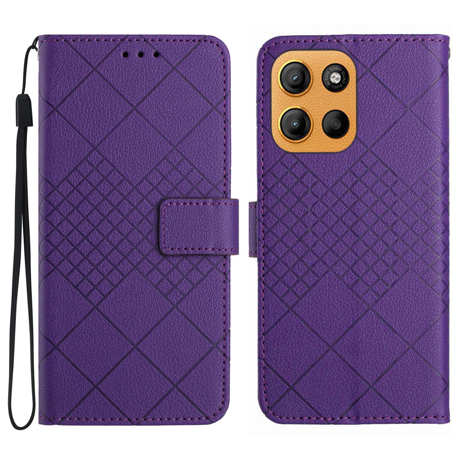 

For Motorola Moto G15 4G Wallet Phone Case Imprint PU Leather Flip Folio Cover A