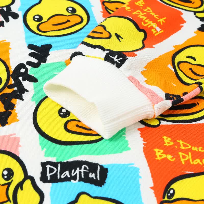 B.Duck Boys' Cartoon Print Pullover Sweatshirt