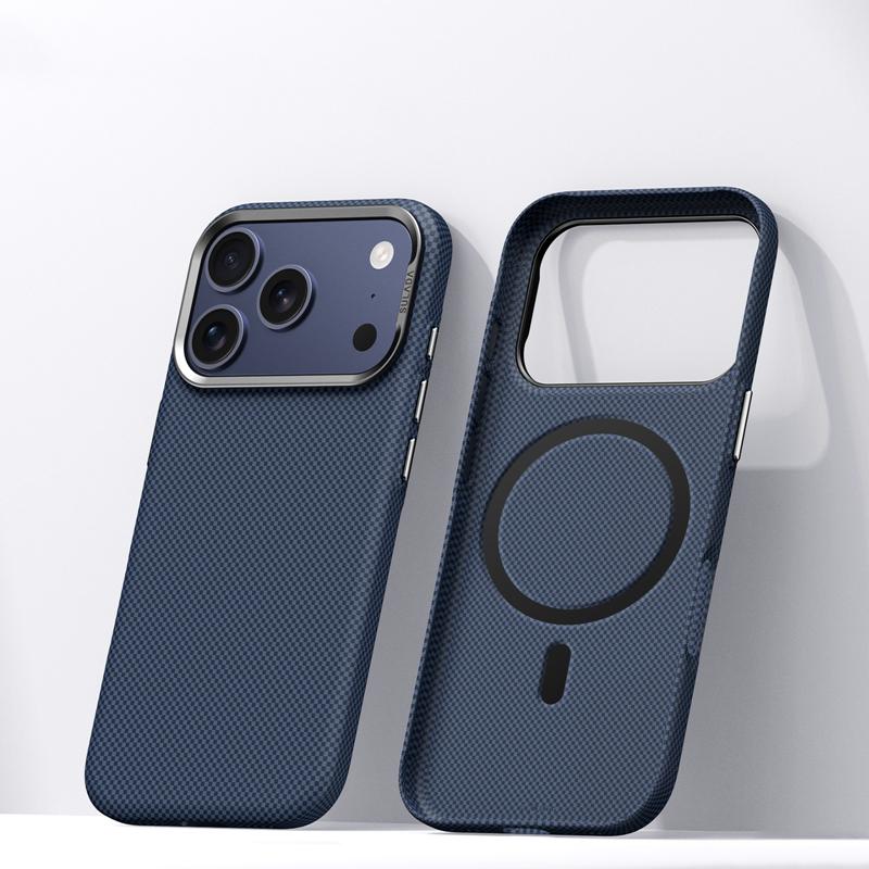 Magnetic Ultrathin Carbon Fiber Texture Phone Case For Iphone 17Pro Max 16 Pro Frosted Skin Feel Wireless Charge Matte PC Cover