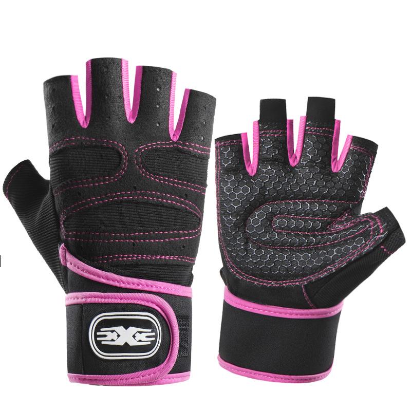 Fitness gloves Weightlifting half-finger gloves Men's outdoor sports Men's and women's long wrist guards Anti-skid equipment Dumbbell training