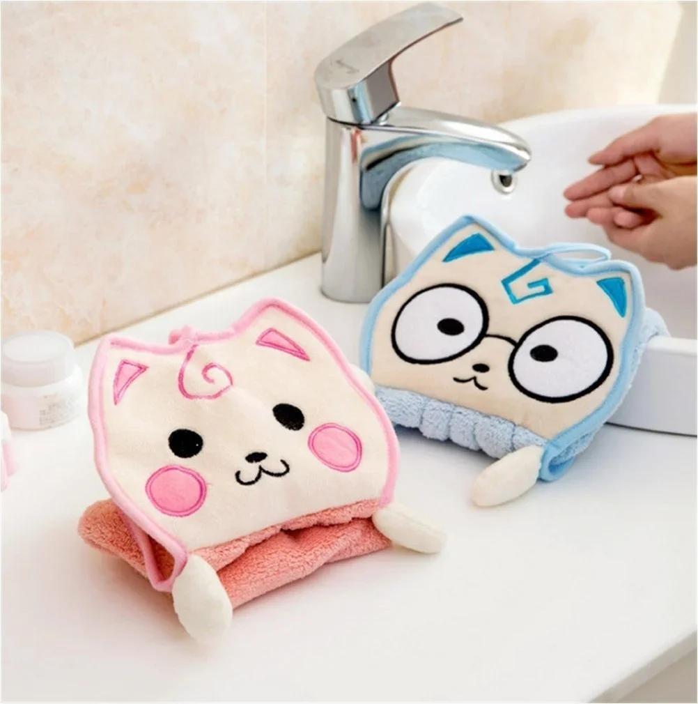 Bathroom Household Cute Cartoon Thickened Towel Kitchen Hanging Water Towel Kitchen Dining Home Tools Accessories Supplies