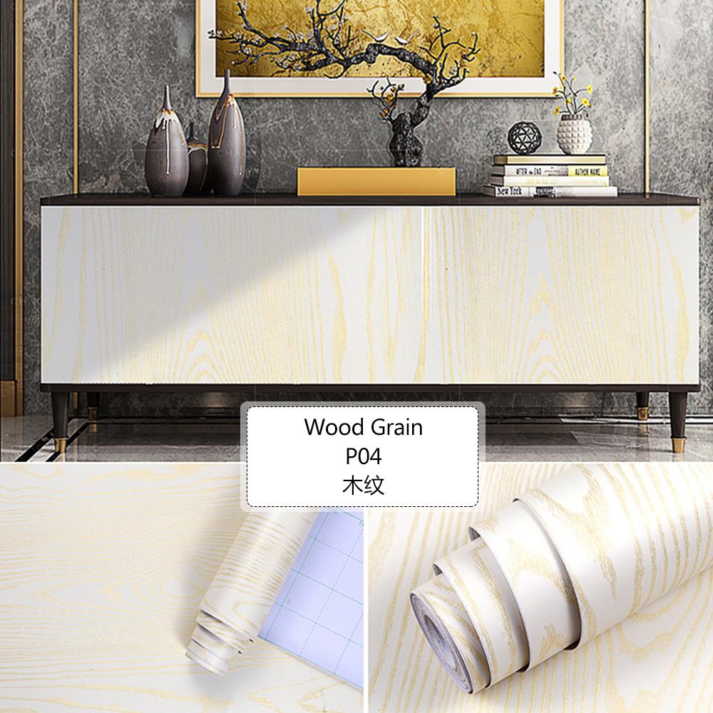 Thickened Wood Grain Self Adhesive Wallpaper Waterproof Wardrobe Tabletop Furniture Refurbished Adhesive Wallpapers 3D
