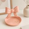 3D Printed Bow Jewelry Organizer Tray, Decorative Ribbon Bow Ring Holder for Rings Earrings Necklace, Vanity Storage Dish for Dresser, Desk, Vanity