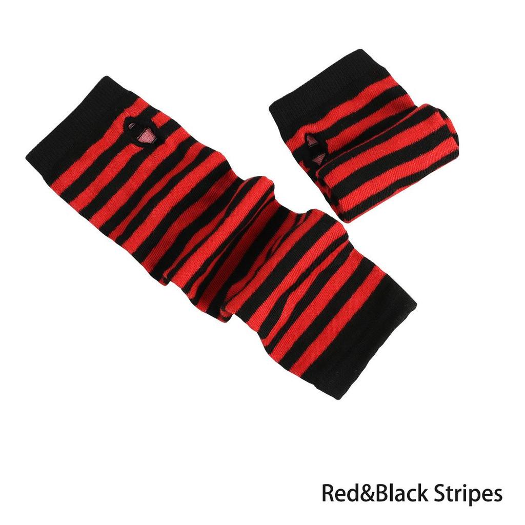 Women Winter Long Fingerless Gloves Knitted Arm Warmer Thumbhole  Gloves