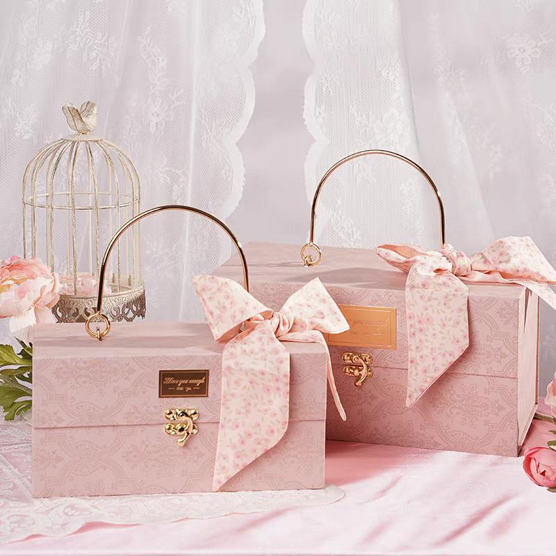 Premium Handheld Gift Box Empty Box Birthday Anniversary Wedding Handheld Gift Boxes Pastry, Candy, Cosmetics Packaging Box