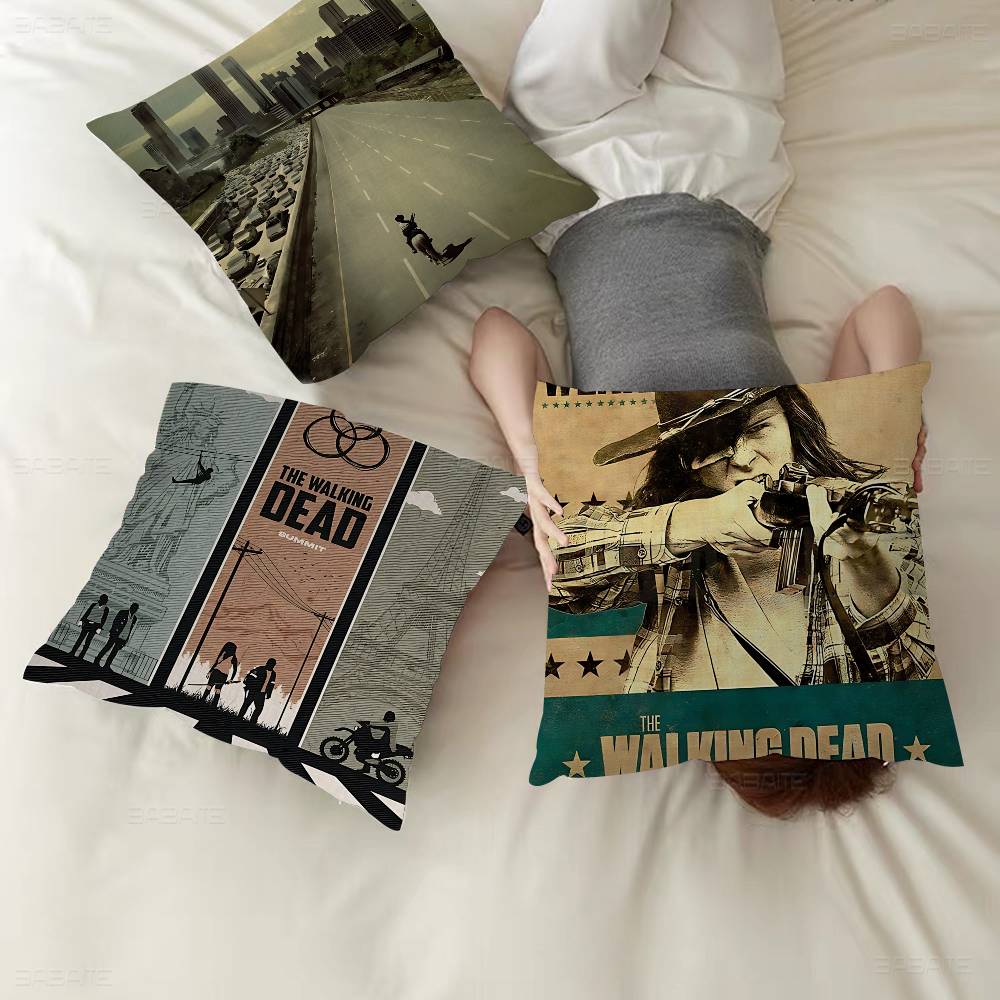 Classic Movie T-the W-walking D-dead Decorative Room Aesthetics Pillow Case Home Decor Bedroom Sofa Bed Couch Pillow Cover