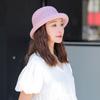 Rolled Brim Sunscreen Bucket Cap Solid Color Women Sun Cap Versatile Flower Fisherman Hat  Camping