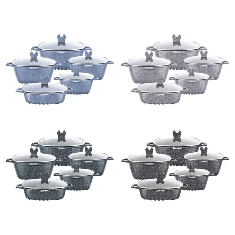 ZISIZ Square Die-cast Aluminum Non-stick Soup Pot