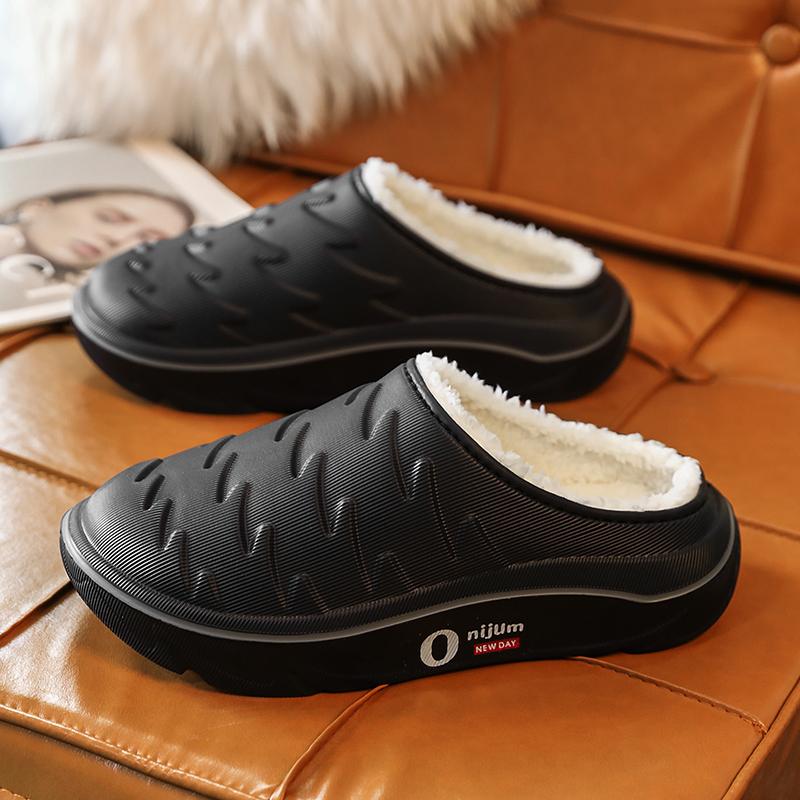 Winter Men's Warm Slippers Cotton Slippers Wrap Heels Outdoor Indoor Warm Shoes Men Home Bedroom Plush Warm Slippers 38-45