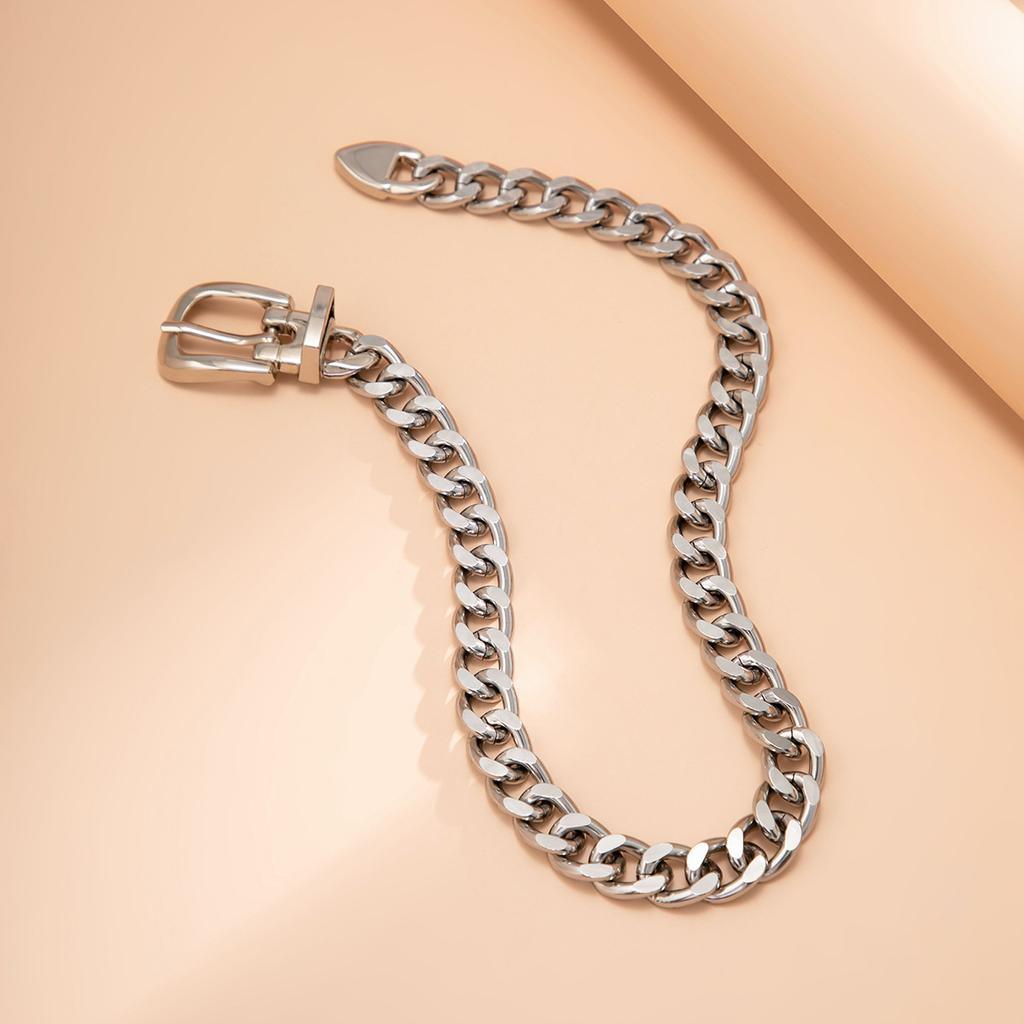  Hip Hop Minimalist Design Belt Buckle Chain Collar Necklace Retro Chill Style Personalised Necklace