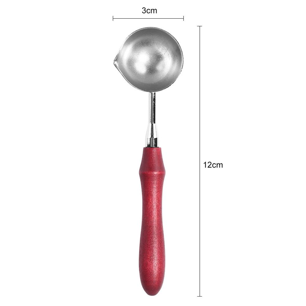 Anti-Hot Sealing Wax Spoon Sealing Stamp Wax Melting Spoon Vintage Wood Handle Sealing Wax Spoon Stamps for Scrapbooking
