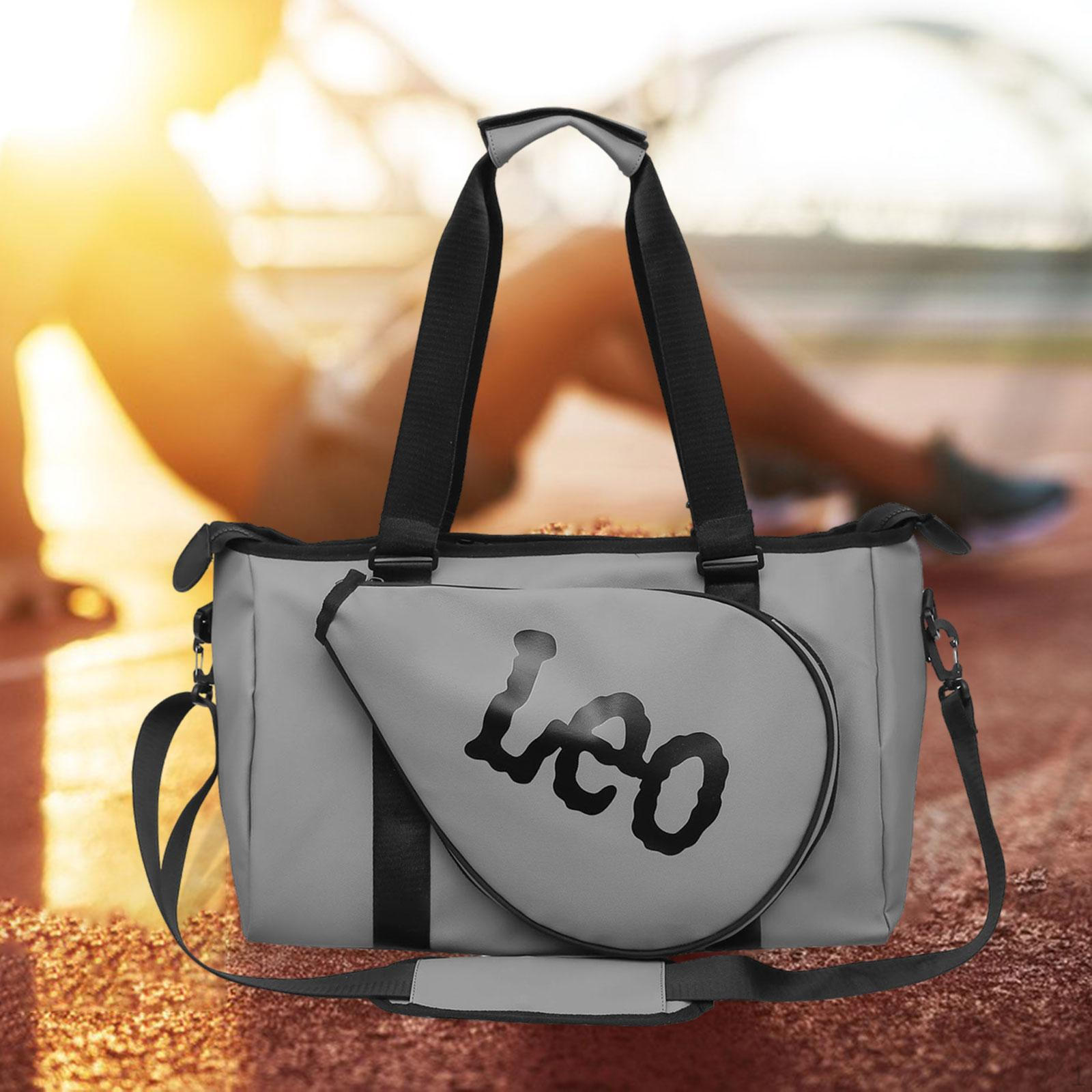 

Gym Bag for Women and Men Adjustable Strap Large Handbag Workout Carrier Sports Duffels Swimming сірий