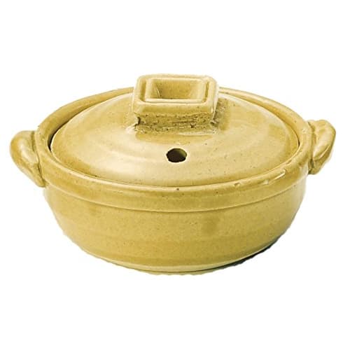 Banko Ware Small Pot, Mini Pot, Delicacy Pot, Approx. 9cm Diameter, Size 3, Yellow Seto, Can Be Used Over an Open Flame, Microwave Safe, Made In Japan