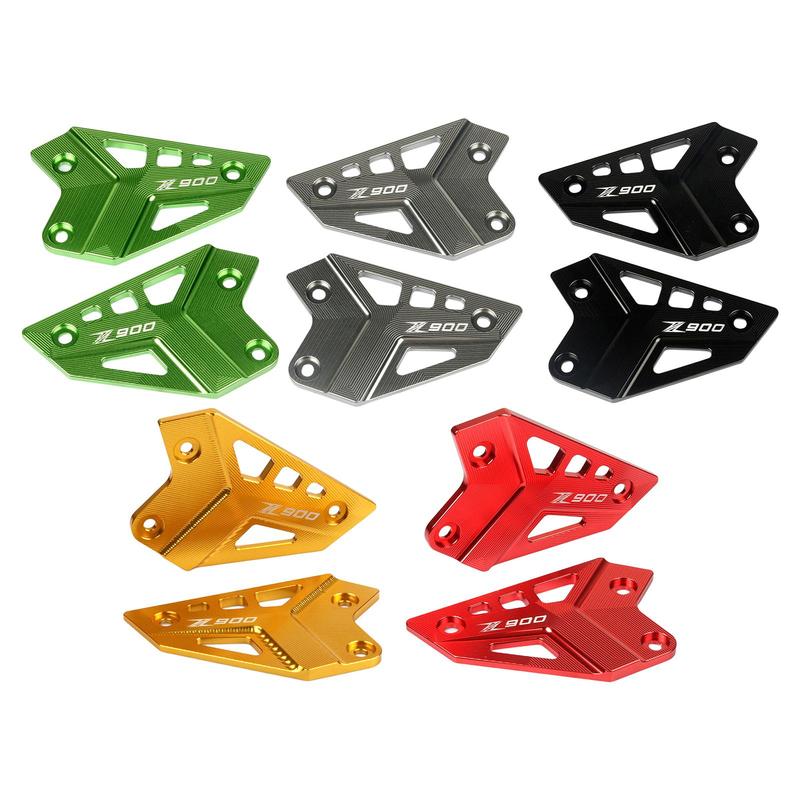2x Motorcycle Foot Peg Protector Aluminum Alloy Rear Heel Plates Guard Footrest Fit for Kawasaki Z900 2017 2018