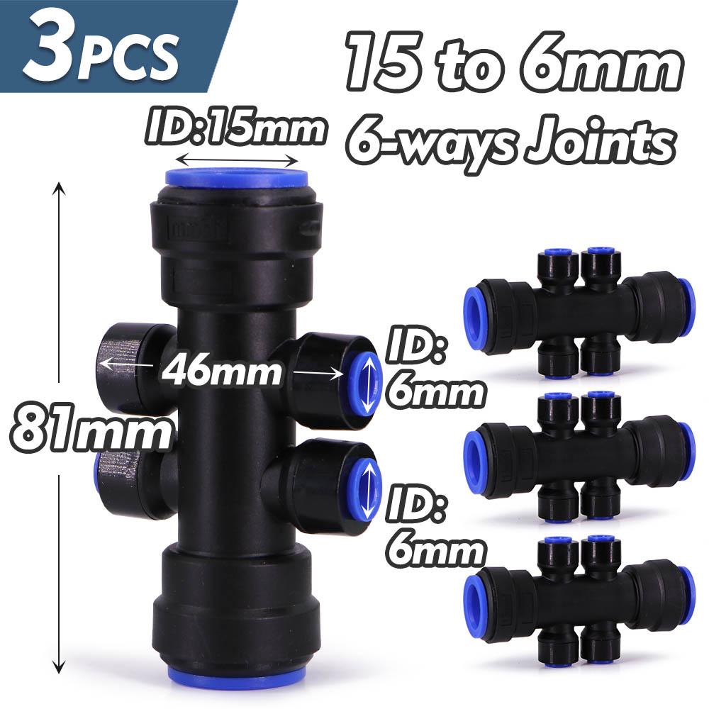1/2" OD-15mm PE Hose Irrigation Water Tube 15 To 6mm Quick Connect Joint Tee Taps Ball Valve Adapter Garden Micro Drip Fittings