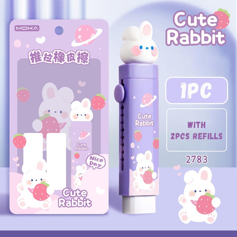 High Quality Push-pull Eraser Without Leaving Marks No Debris Pencil Erasers Cartoon Capybara Rubber Eraser Back To School Gift