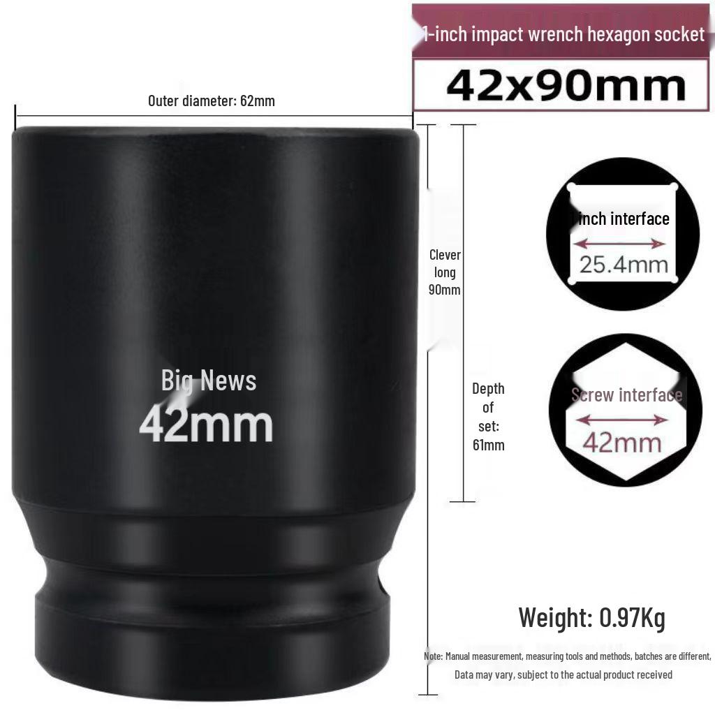 1-Inch Heavy-Duty Air Impact Wrench with Extended Electric Pneumatic Socket for Truck Tires
