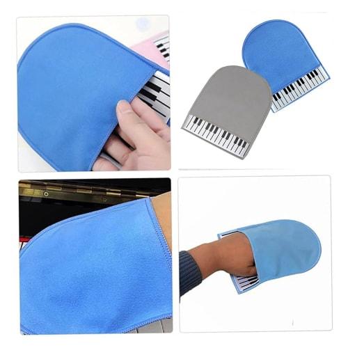 Roczential 2-Pack Piano Gloves, Key Cleaner, Maintenance Supplies, Soft Cleaning Cloth Gloves for Piano Accessories, Double-Sided Cleaning, Absorbent,